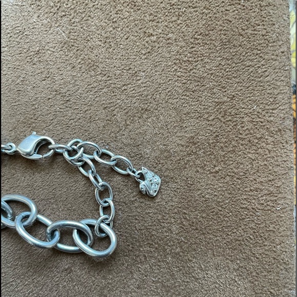 Swarovski sterling silver charm bracelet with crystal swan. - Picture 3 of 3